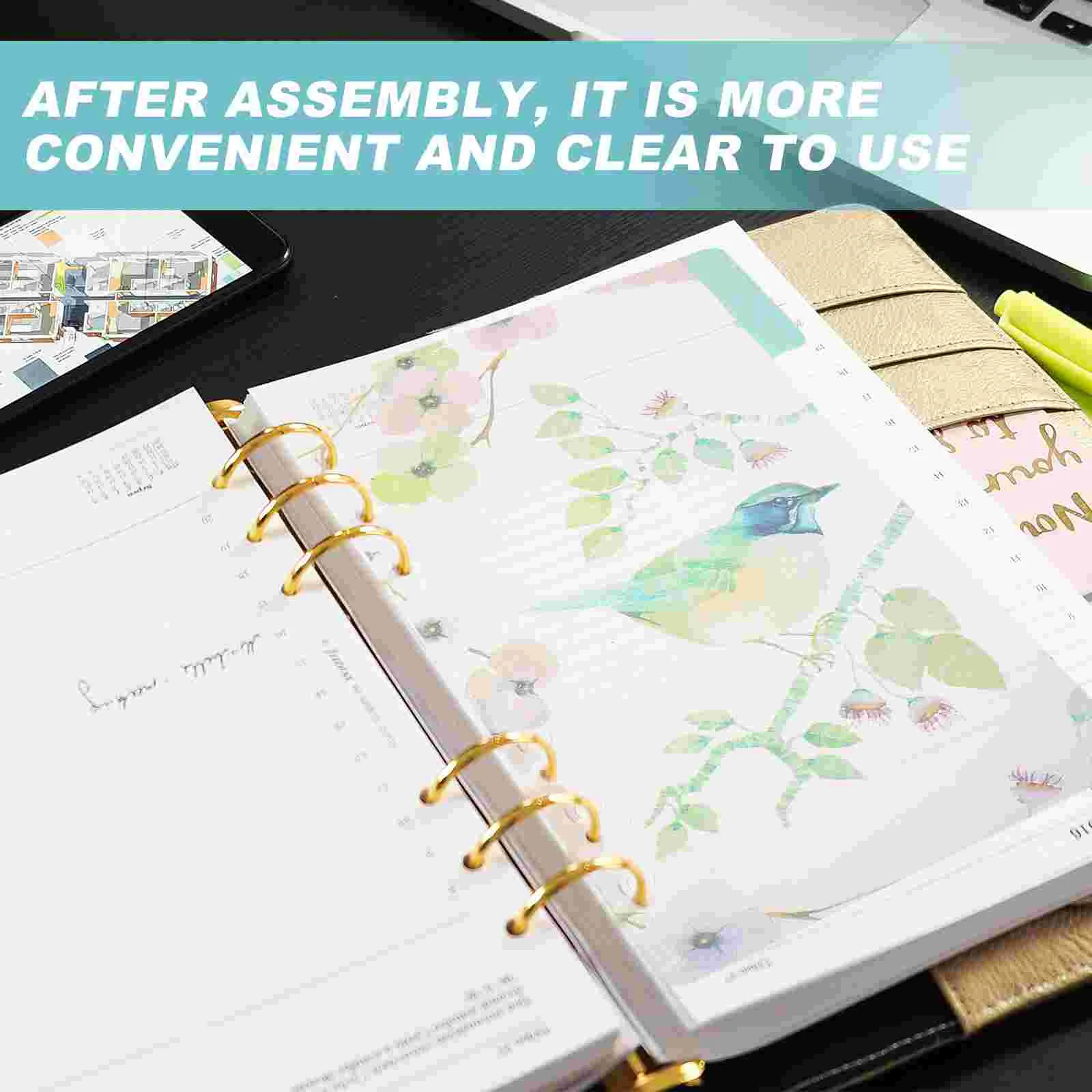 Pocket Slip Indexverdelers Gekleurde sorteerlabels Plastic tabbladen Geclassificeerd A5-map