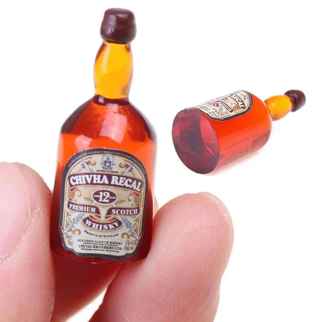 Dollhouse Wine Bottles Resin Miniature Accessories 1 12 Scale Kitchen Decor for Toy House Play