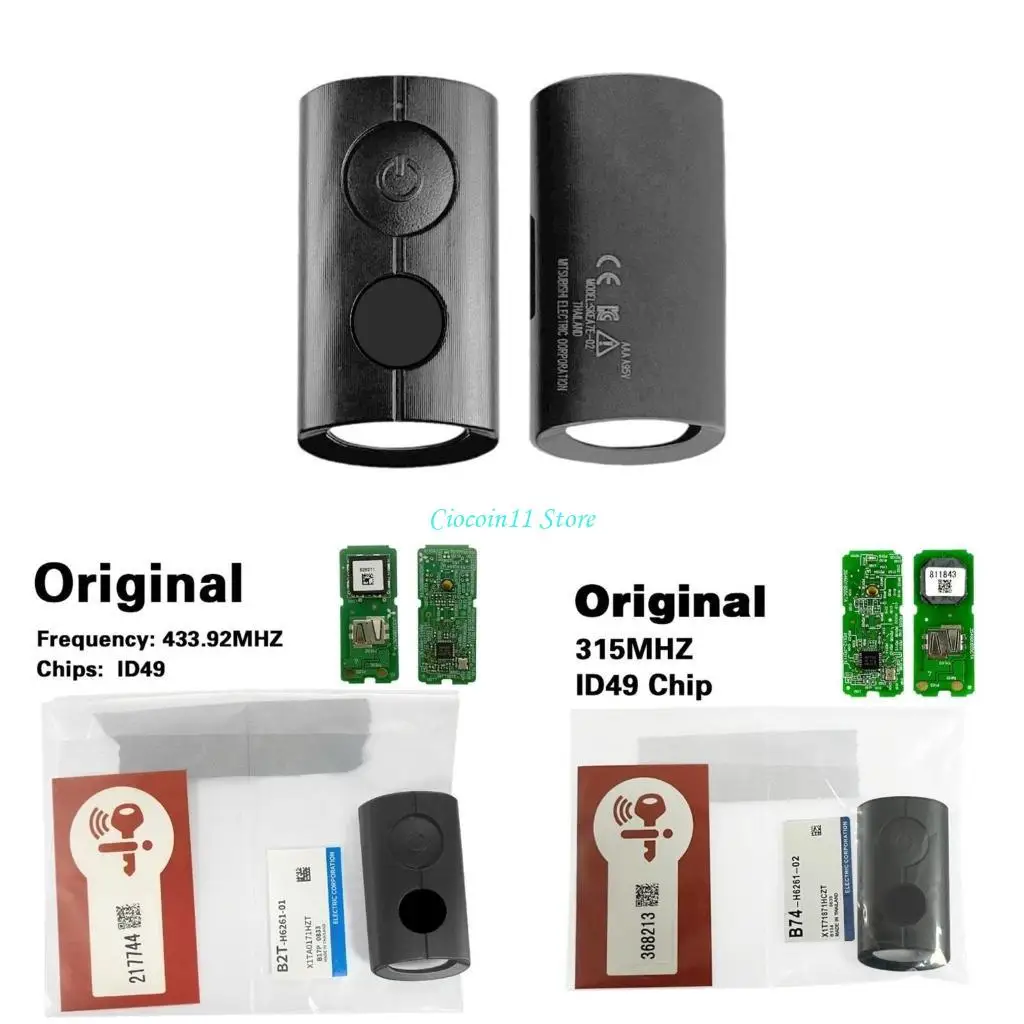 

Y1UB 433MHz/315MHz Motorcycle Remote Key Replacement Remote Control Keys Motorbike Accessory ID49 Chip Original Keys