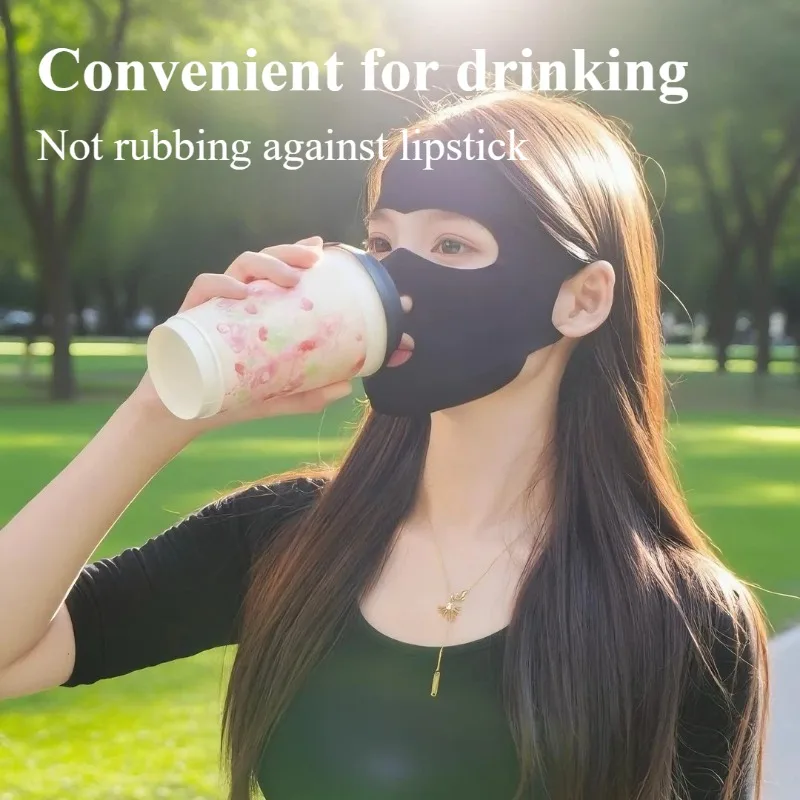 AliExpress NONE Breathable Cooling Full Face Mask - Lightweight Sports Balaclava for Outdoor Running & Cycling, Summer Neck Gaiter