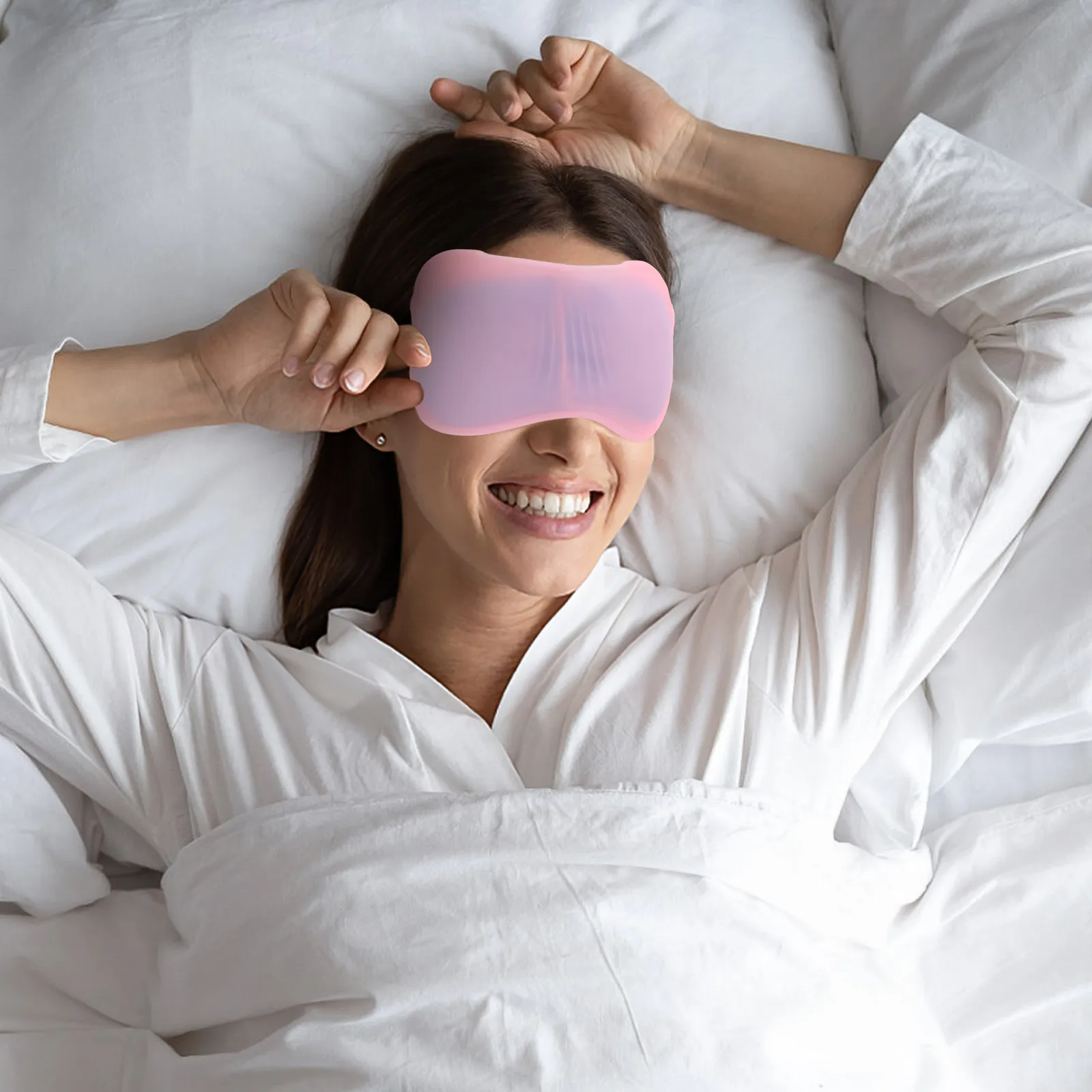 1Set Sleep Eye Mask Gel Based Lightproof Adjustable Eye Shading Cover for Night Sleep Day Nap Travel Car Train Conference Rest