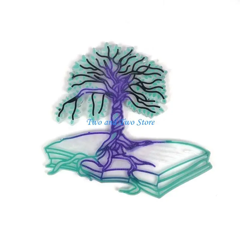 HX6F صفحة الكتاب راتنجات الايبوكسي قالب شجرة سيليكون قوالب DIY الفن جدار الحرفية للمنزل غرفة المعيشة شنقا الزينة #2