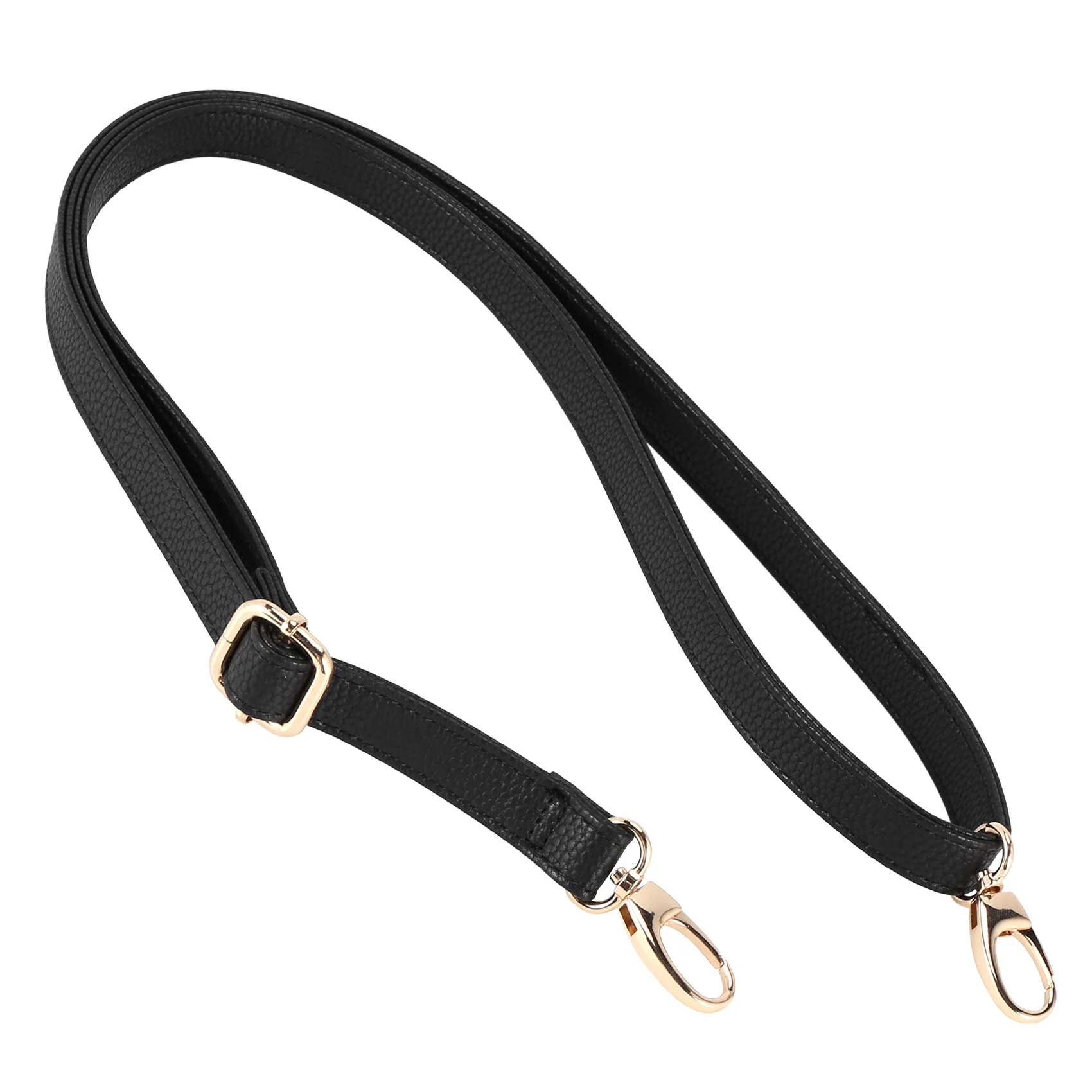 

T35C DIY Replacement Leather Bag Shoulder Strap Handle Body Adjustable 140*2cm, Black
