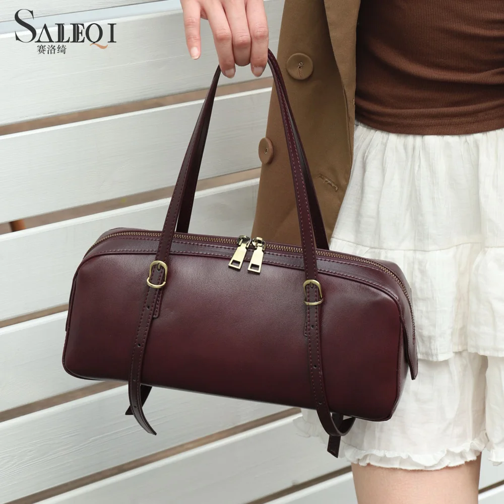 

Женские сумки-багеты из натуральной коровьей кожи через плечо, роскошные дизайнерские брендовые женские сумки подмышки из воловьей кожи