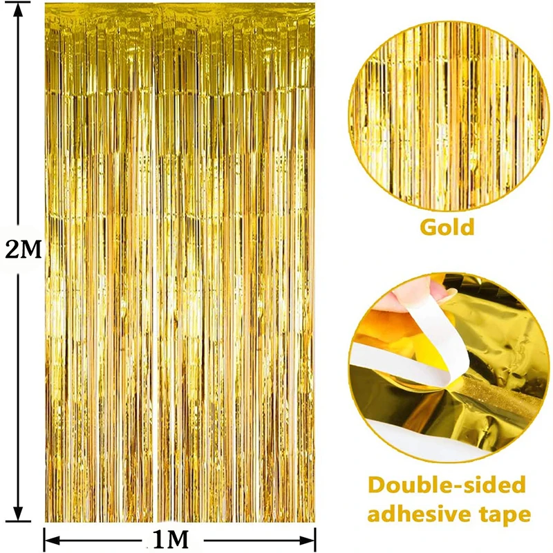 금속 틴셀 호일 프린지 커튼 배경, 파티용 저렴한, 생일 새해 이브 파티 사진, 웨딩 장식
