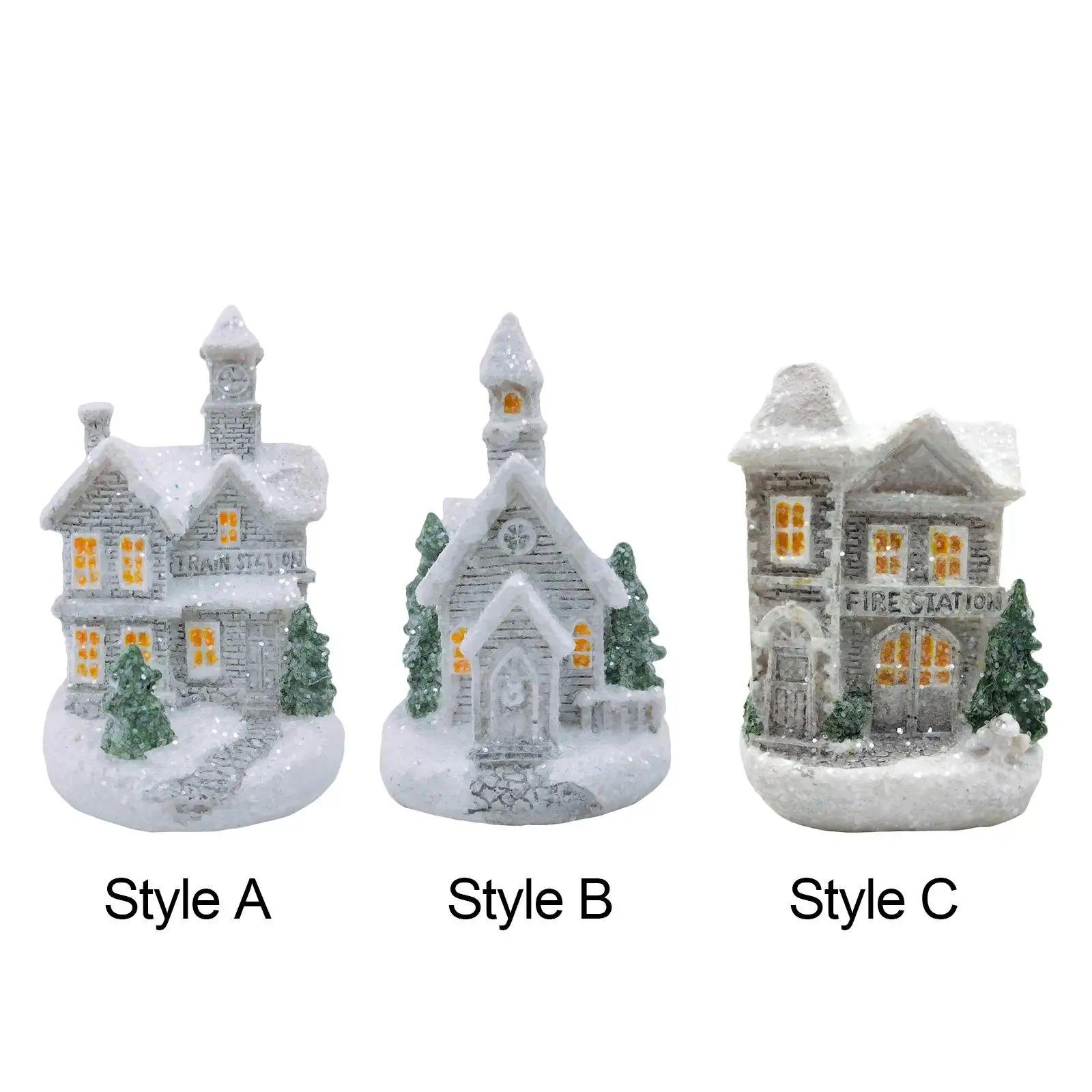 Accesorios decorativos para casa, luminosos de Navidad, casa de pueblo de Navidad