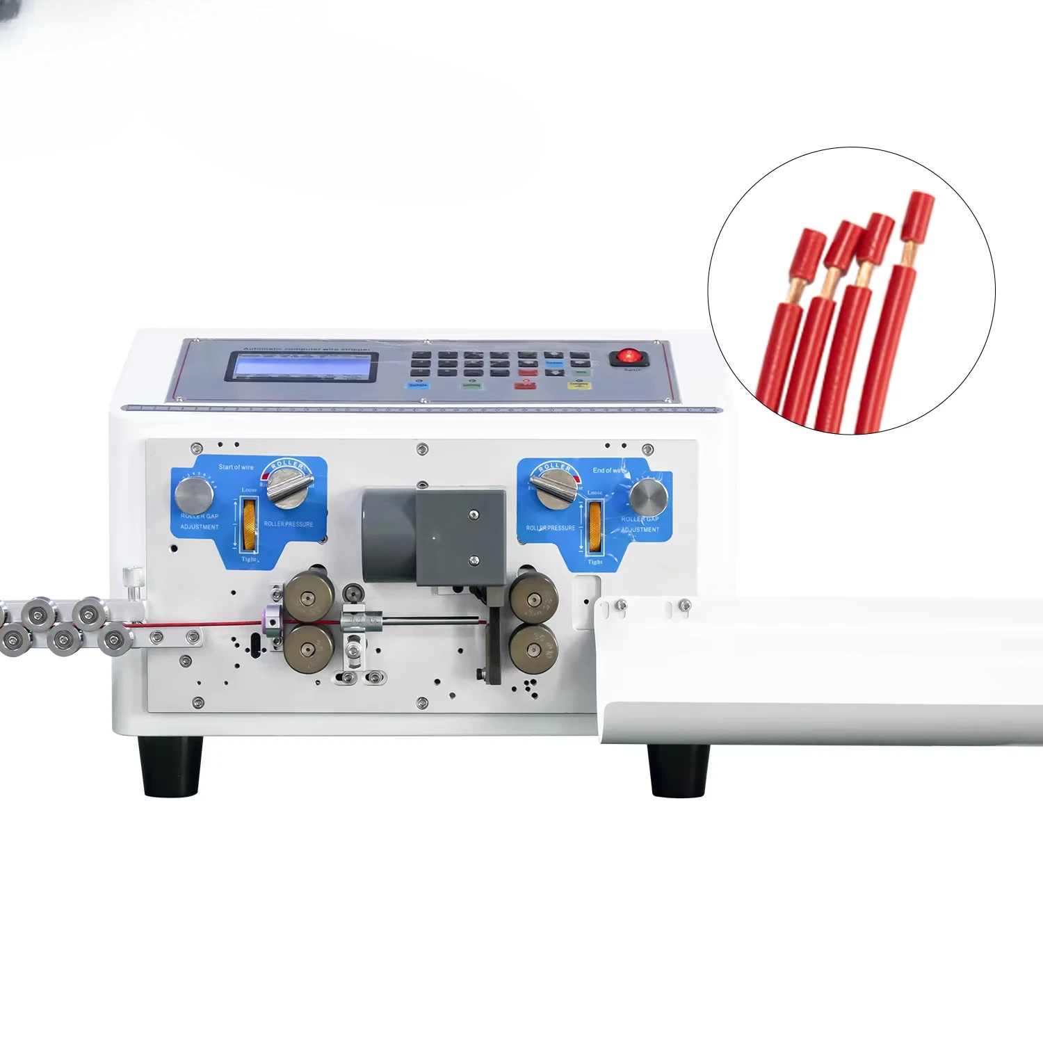 Máquina de decapagem para 2 fios, tira e corte juntos, corte automático de fio elétrico e