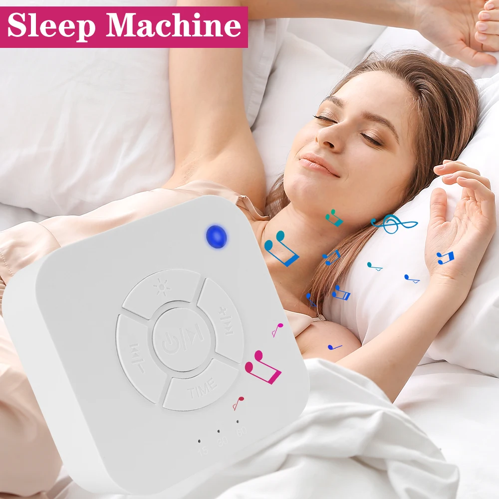 White Noise Machine Timed Shutdown Sleep Sound Machine Music Light Sleep Machine USB Rechargeable For Baby Sleeping & Relaxation