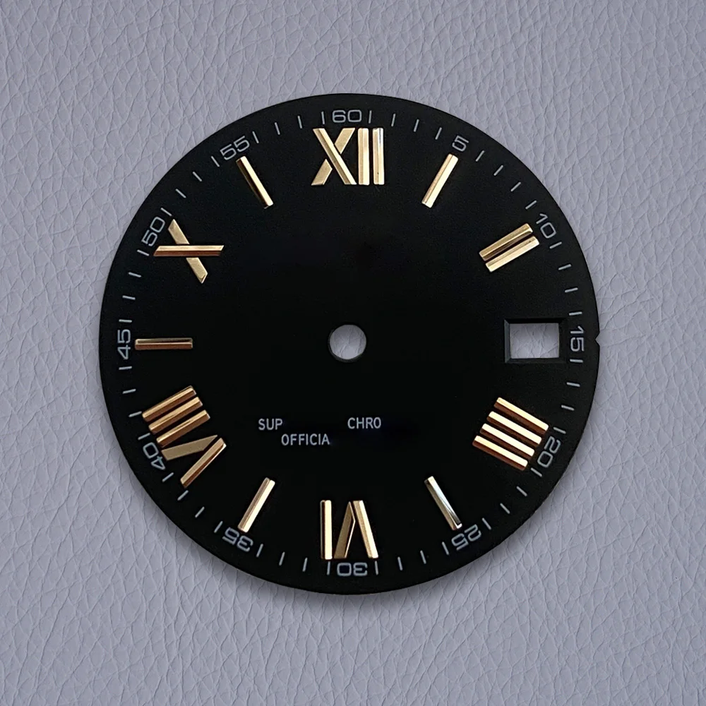 Alta calidad, 28,5mm, logotipo S, esfera romana compatible con movimiento NH35/NH36/4R/7S, esfera de rayos solares, accesorios de modificación de reloj