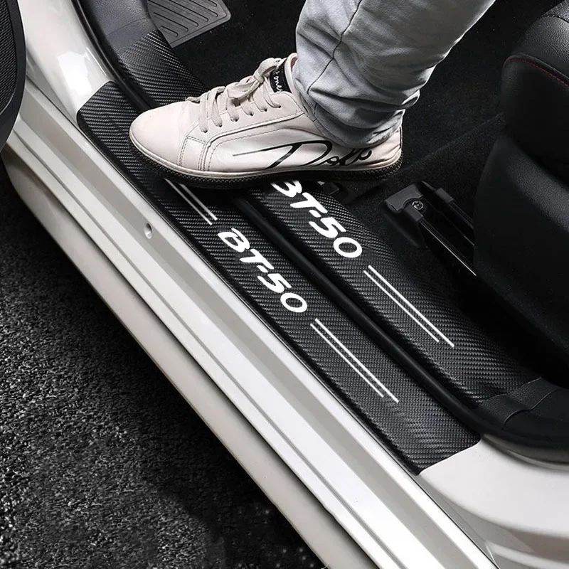 

Carbon Fiber Car Door Sill Protector Sticker Anti-Scratch Tape for Mazda BT-50 Auto Exterior Accessories