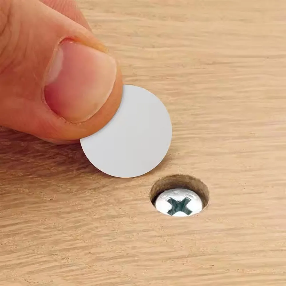 50pcs/1Sheet Self Adhesive Wooden Furniture Screw Cap Cover Hole Stickers Desk Cabinet Drawer Art Sticker Ornament Round Sticker