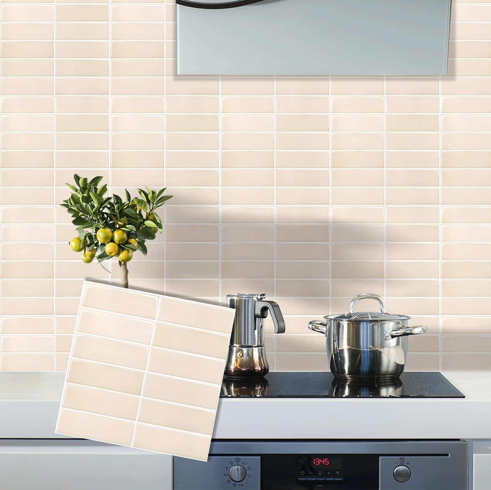 

5/10sheets The Garage Renovation Self -sticking Wall Stickers，Peel and Stick Backsplash Subway Tile for Kitchen Bathroom