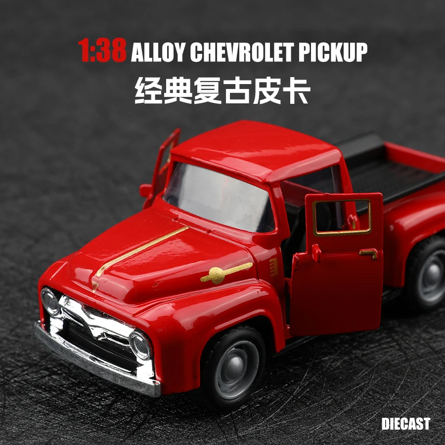 (bagged)1:38 Classical Chevrolet Pickup, Alloy Model Car, Simulated vehicle, children alloy car, boy's toy model, car ornaments