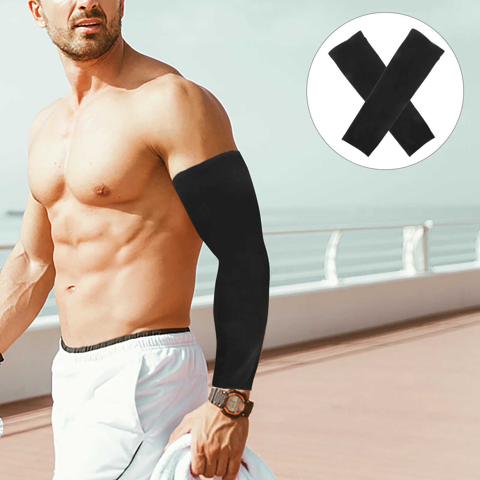 2 шт. теплый защитный рукав для рук, высокоэластичный спортивный рукав для езды на велосипеде, бега, баскетбола