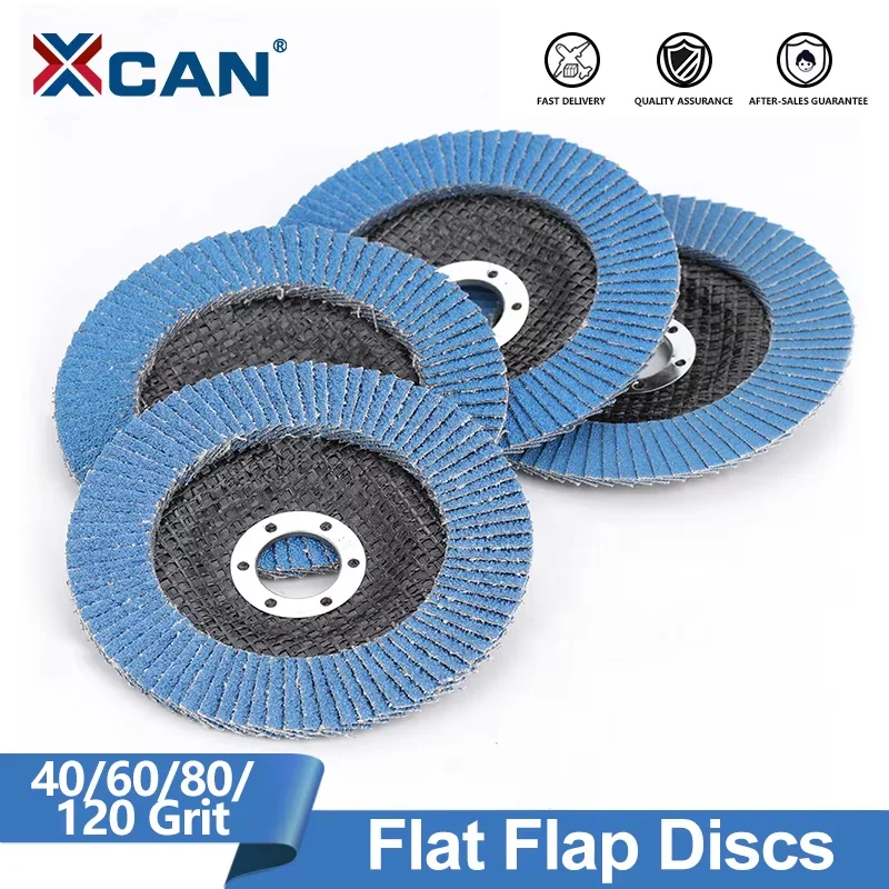 XCAN 1/4Pcs Flap Sanding Discs 115x22mm Grinding Wheels Blade 40/60/80/120 Grit Flap Discs For Angle Grinder Abrasive Tools