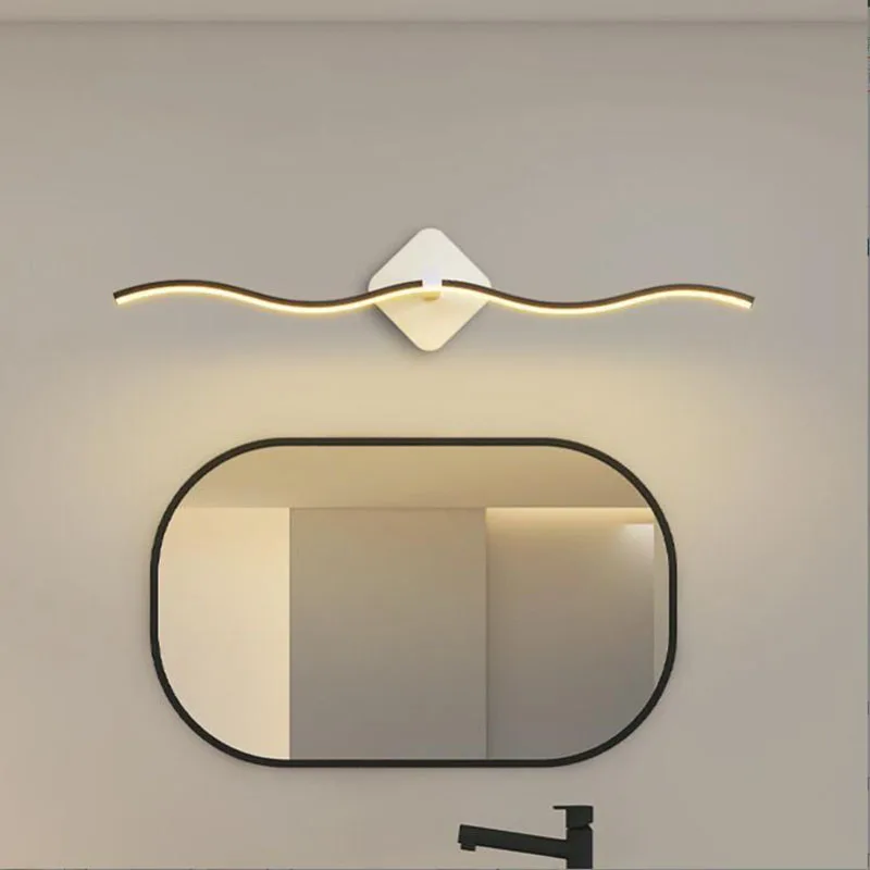 Led Wall Lamp Bathroom Vanity Light 60cm 80cm AC85 - 265V Indoor Modern Wall Sconces Mirror Wall Light Fixtures Black White