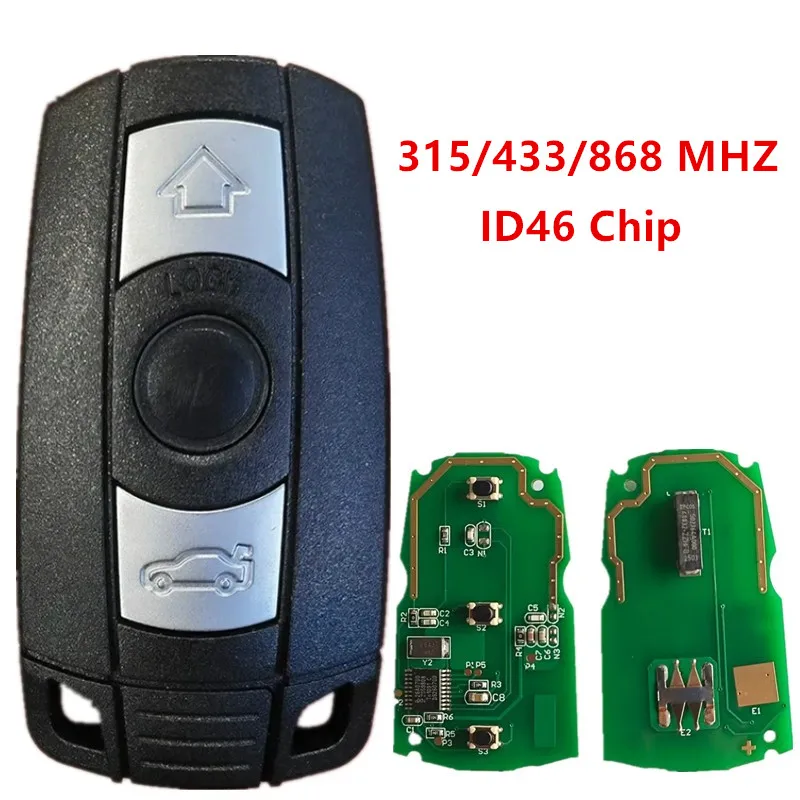 3 Buttons 315/433/868 MHZ ID46 Chip KR55WK491 Remote Smart Car Key For BMW CAS3 1/3/5/7 Series X5 X6 E60 E61 E70 E71 E87 E90 Z4