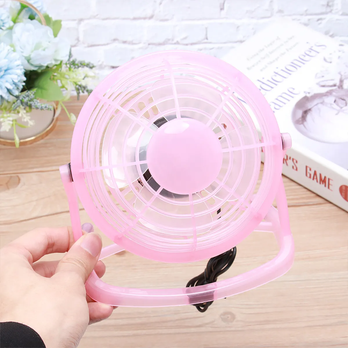 USB Mini Fan Portable Lightweight Handheld Desktop Fan Ultra Silent for Sleeping Working Home Office Natural Airflow