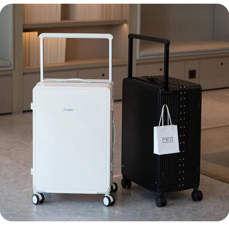 

New 2024 Ladies High Value 20 Inch Password Travel Suitcase PC Material Wide Pull Rod Lage High Aesthetic Carryon Bag
