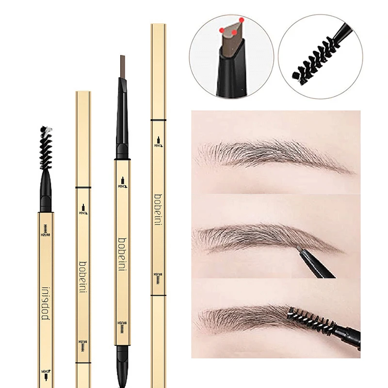 Double Head Eyebrow Pencil Ultra Fine Triangle Long Lasting Waterproof 5 Colors Eye Brow Pen Tint Mascara Make Up Enhance Brown