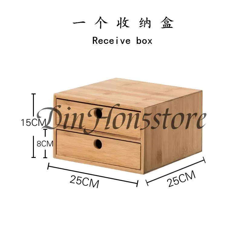 Multi-Layer Bamboo Desktop Drawer Under Desk Storage Organizer Versatile for Computer Height Stand Modern Home Jewelry Drawers