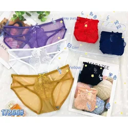 2PCS Lace Panties Women's Thin Cotton Antibacterial Panties Sexy Soft Girls' Breathable Full Triangle Panties Underwear