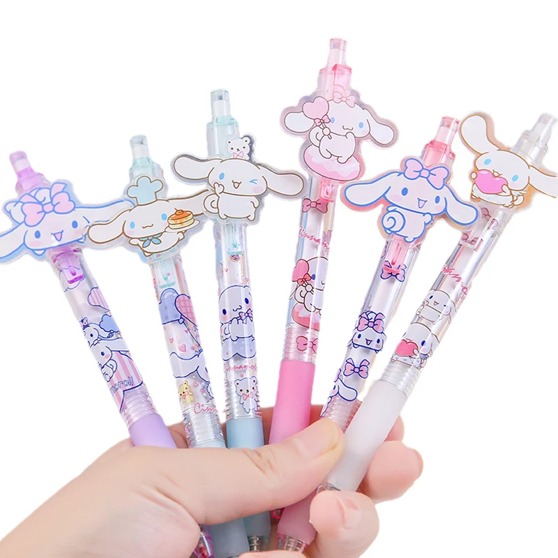 Kawaii Sanrios Stationery Cinnamoroll Kuromi Press Gel Pen Melody Creative Student Mestery Anime Hellokitty Limited Lucky Random