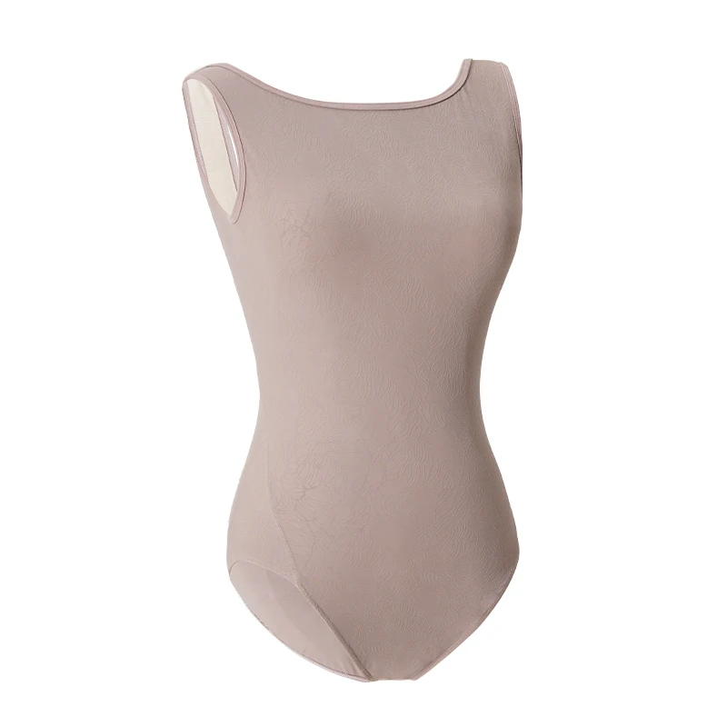 Body da balletto donna Body da ballo con canotta Jacquard Body da ginnastica ad alta elasticità Body da balletto per adulti con schiena cava a U