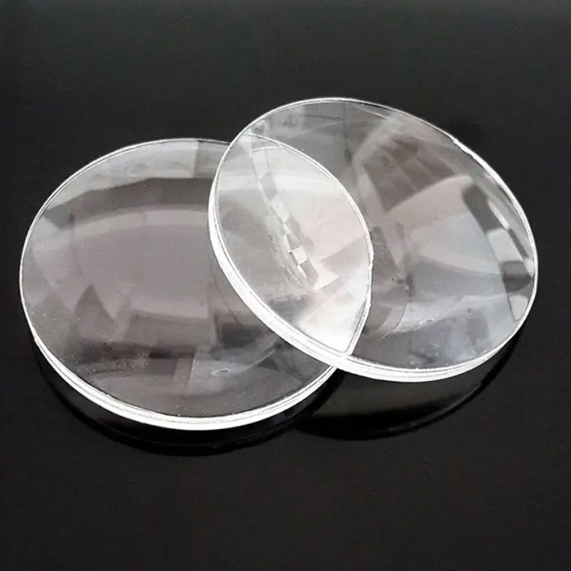 2pcs 25mm Double Convex Lens Focal Length 45mm Acrylic Lens Magnifier Magnifying glass lens