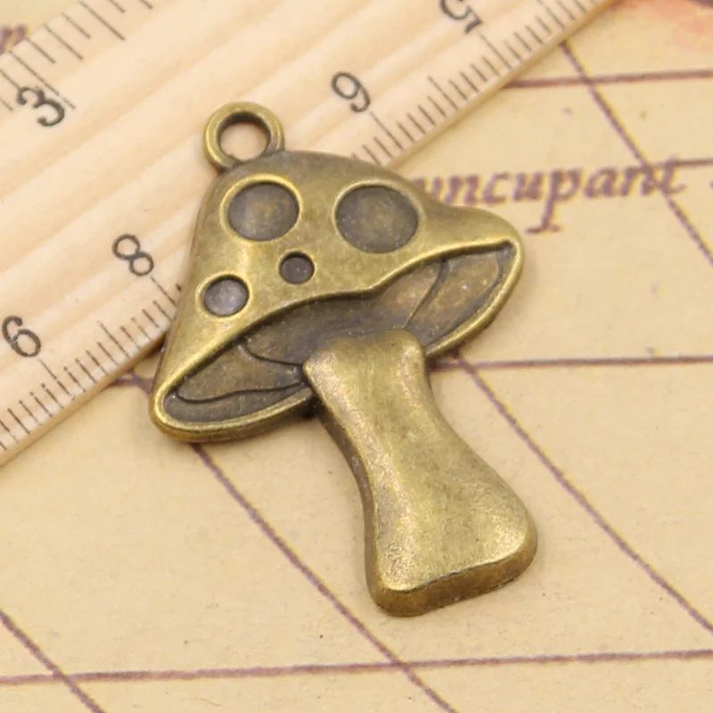 10pcs Charms Mushroom 40x29mm Tibetan Bronze Silver Color Pendants Antique Jewelry Making DIY Handmade Craft