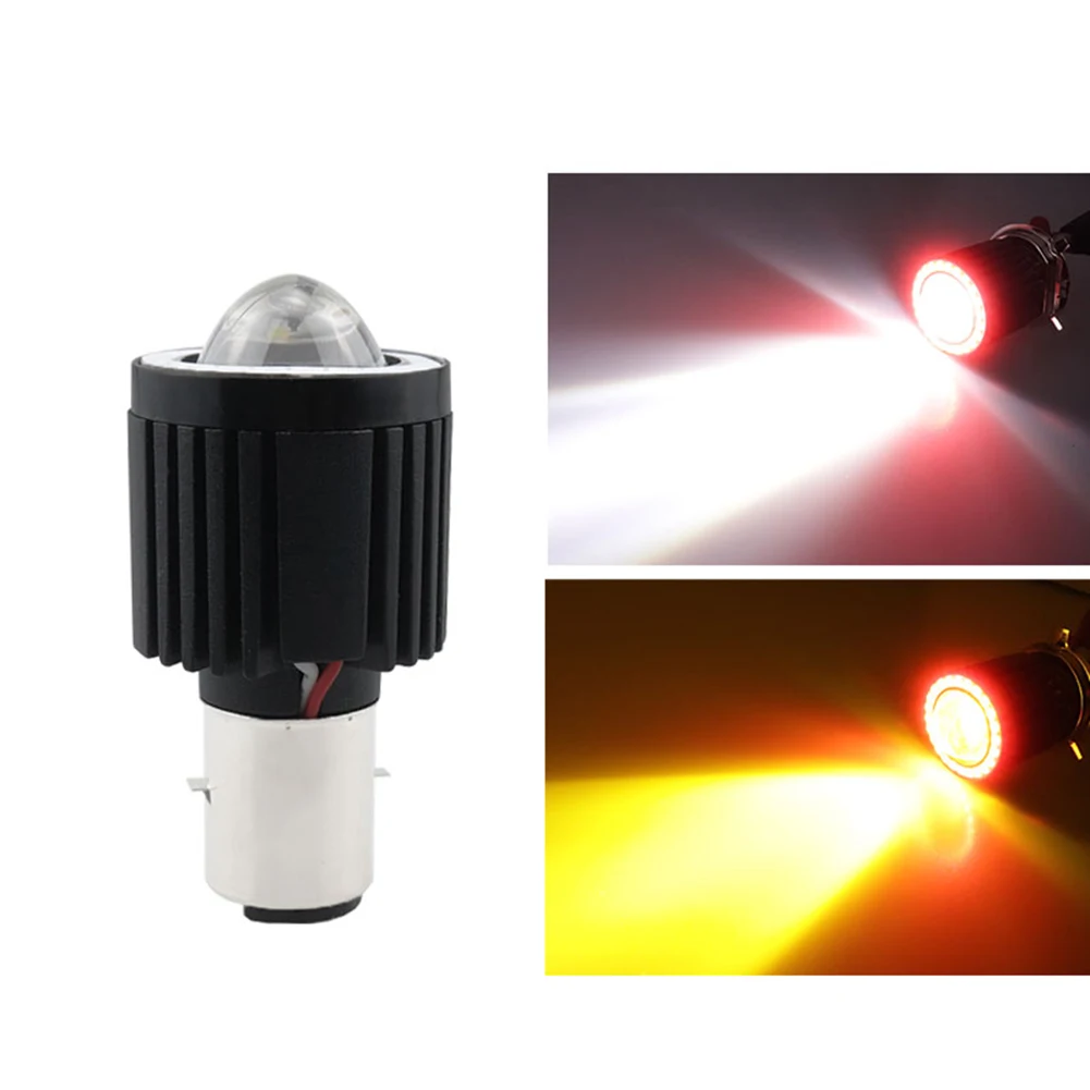 LED Bulb UTVs BA20D Blue Boats Built-in Bulb Cars DC12-80V Headlight High Beam White Low Beam Yellow Motor Bike