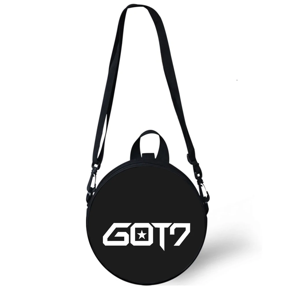 GOT7 KPOP dziecko przedszkole torba 3D drukuj torby na ramię typu crossbody dla kobiet szkolnych Mini okrągłe plecaki Rugtas Baga