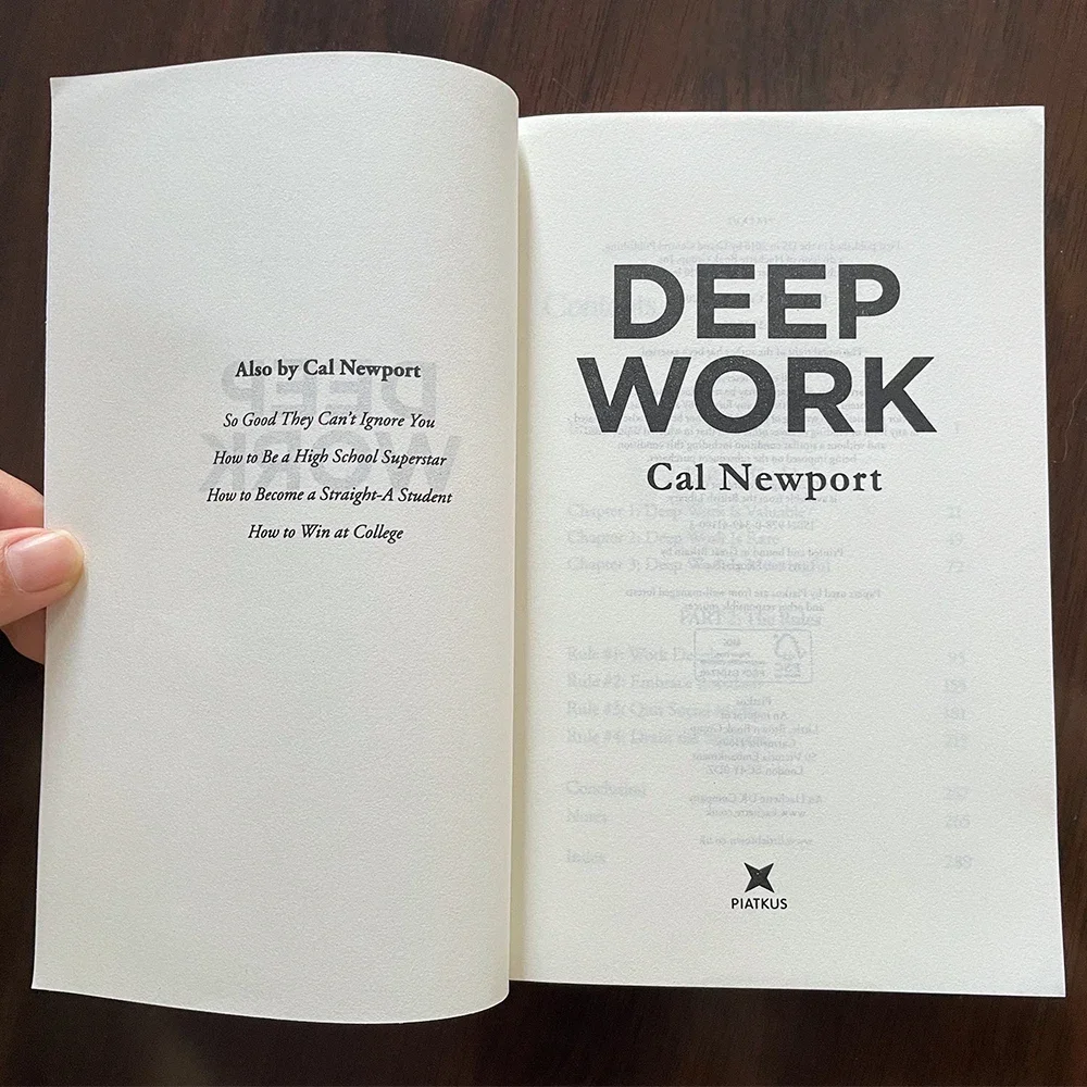 Deep Work By Cal Newport-Regeln für fokussierte Erfolg in einer abgelenkten Welt, Führungs- und Motivationsbücher für Erwachsene, Taschenbuch