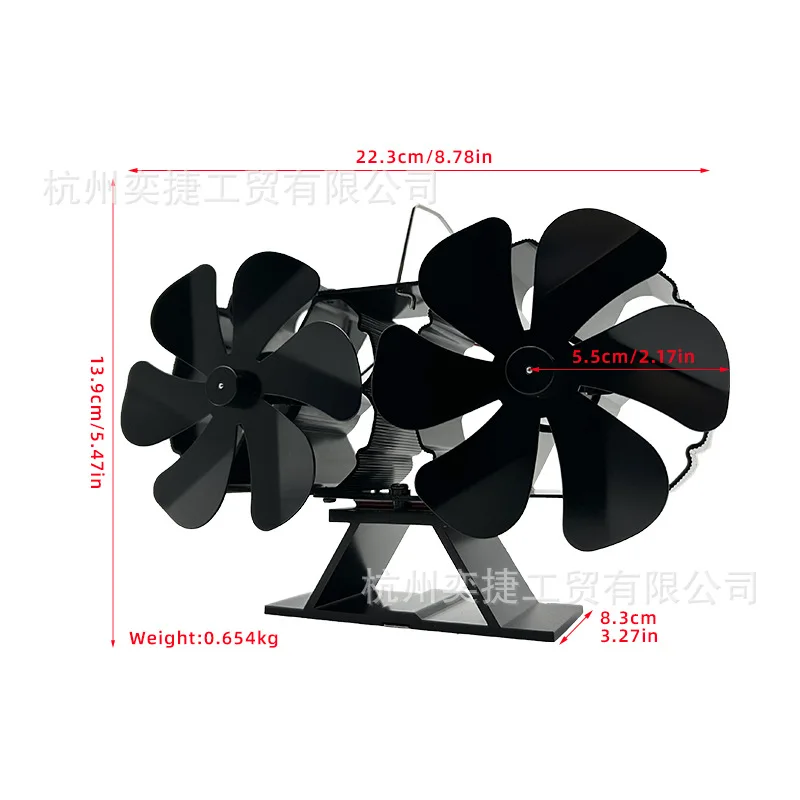 

FG9021-12 11 см/4,33 дюйма, 12 листьев, хит продаж, вентилятор для камина с тепловой энергией, большой объем воздуха и высокоскоростной вентилятор для печи