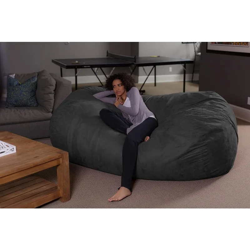 Bean Bag Lounger - Plush Bean Bag Sofas with Super Soft Microsuede Cover - XL Memory Foam Stuffed Lounger Chairs for Kids