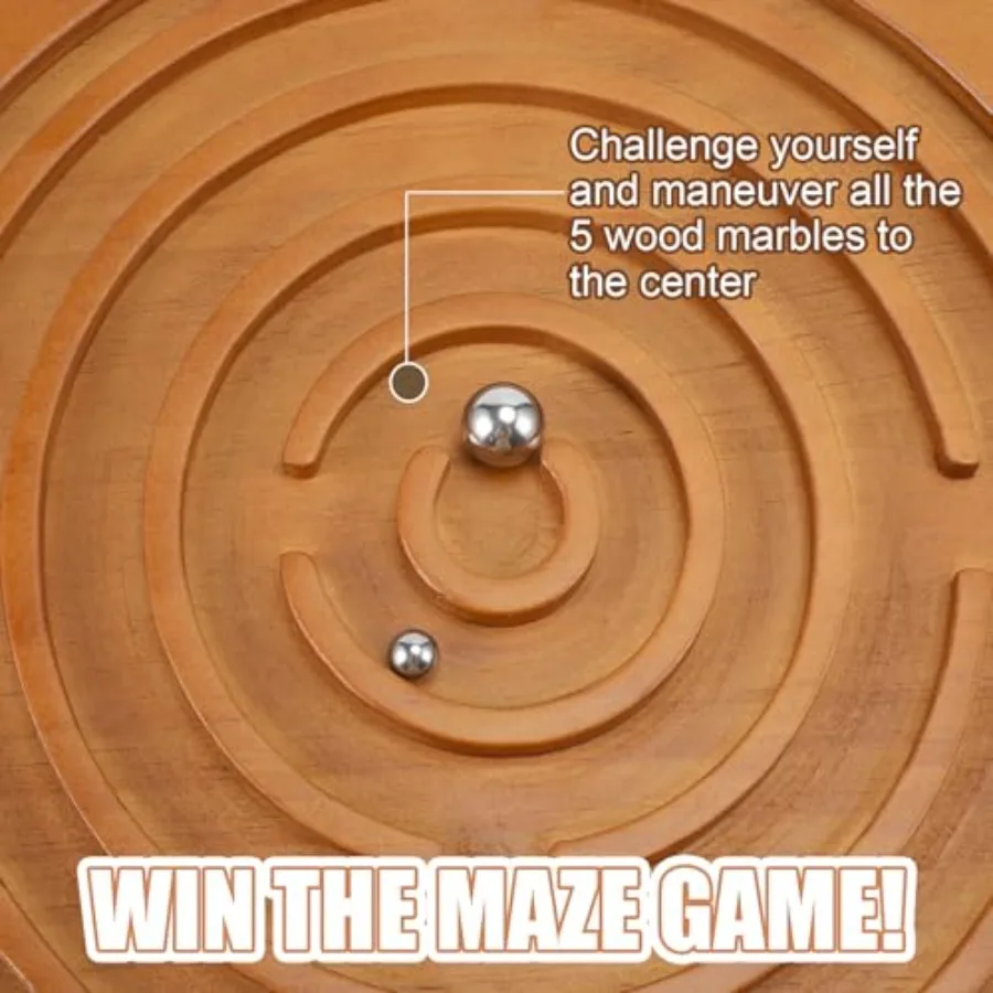 Maze Balance Board for Wobble Wooden Board with 2 Beads for Toddlers Teens Adult Leg Workout Exercise Training Physical Therapy view 5
