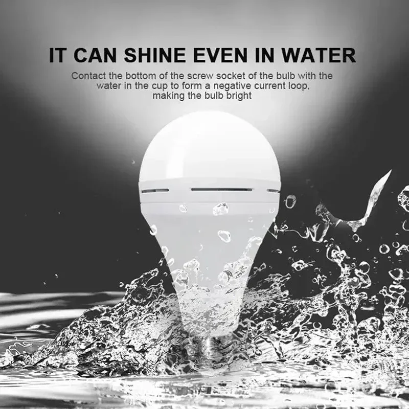 7W/9W/12W/15W Emergency Light Bulb LED Handheld Hanging Energy-Saving Lights Bulb Portable Household Tent Fishing Lighting