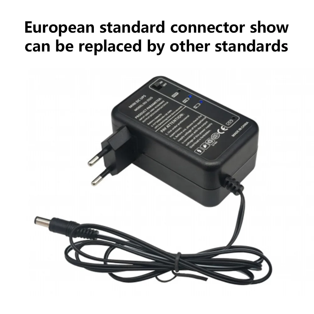 Rechargeable 4000mAH 5V/2A 9V/1A 12V/1A UPS Uninterrupted Backup Power Supply 1.3M Output for WiFi Router LED CCTV EU Plug