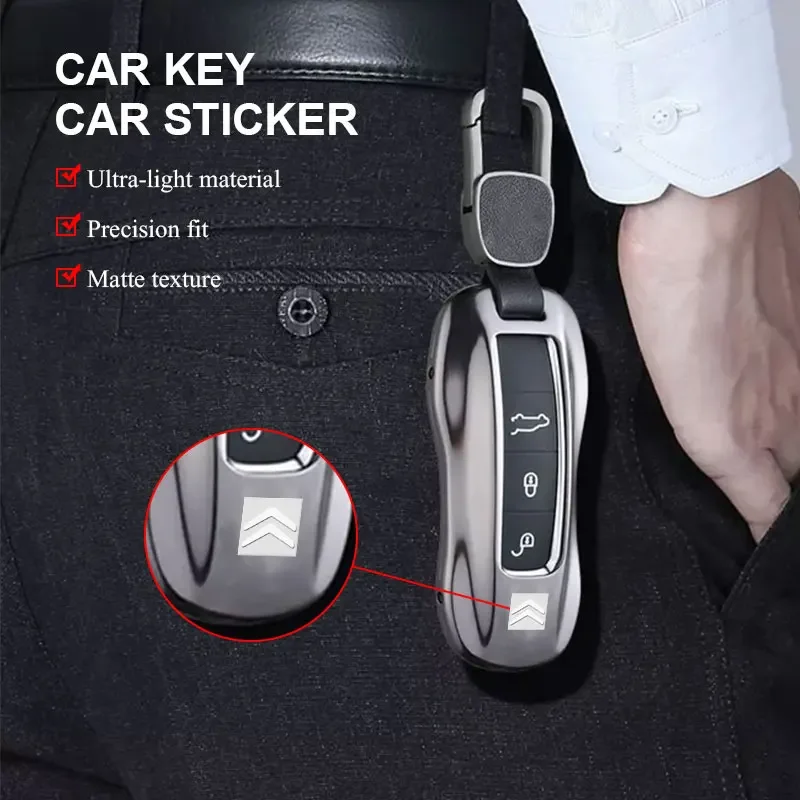 14/16mm Citroen Key Fob Stickers-Metal Logo Badge Fit For C4 C3 C5 Aircross C1 Jumper, Anti-Scratch Replacement Button Covers