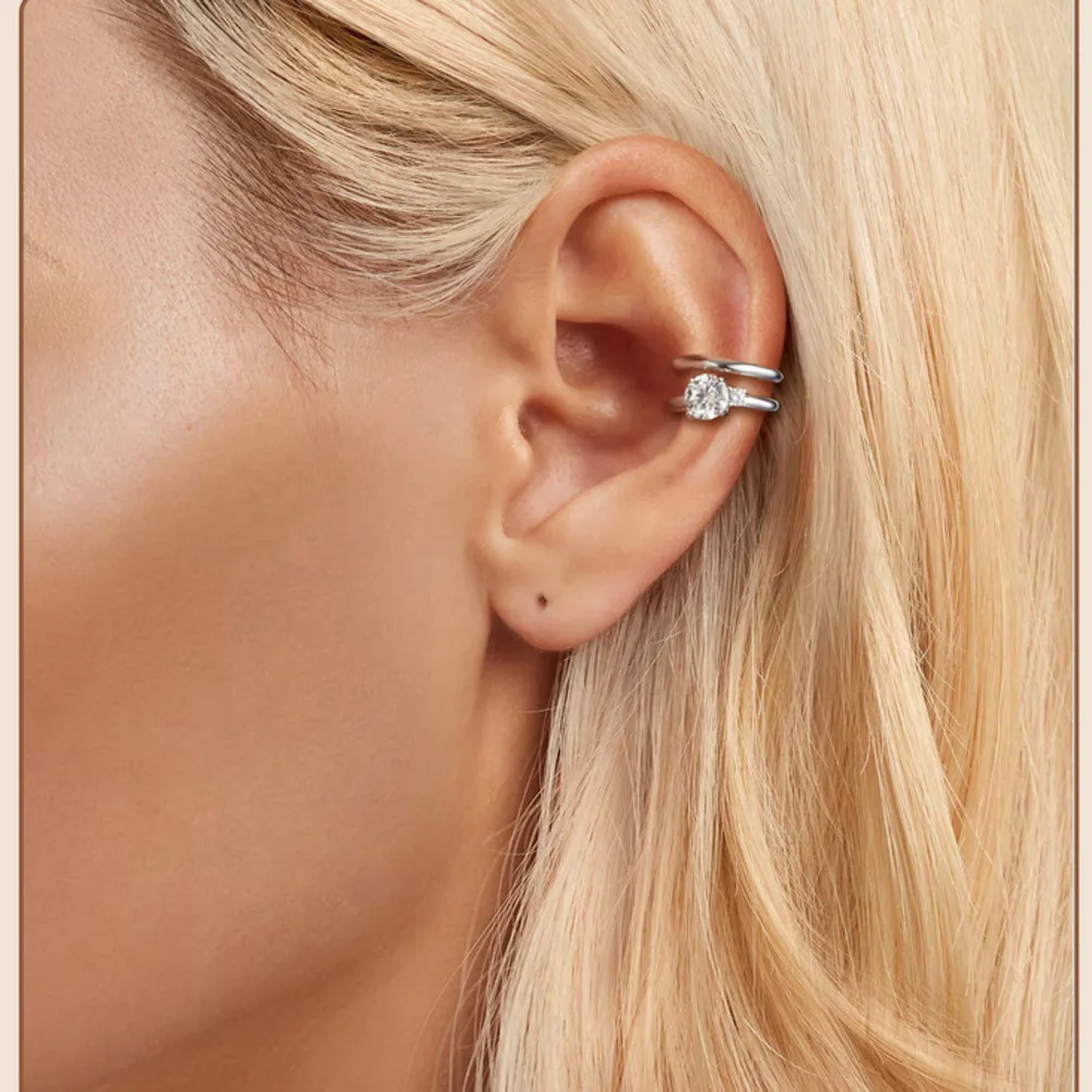 

Серьги-клипсы из стерлингового серебра 925 пробы с муассанитом для женщин, 0.5 карата, ювелирные изделия из муассанита, клипсы для ушей без прокола