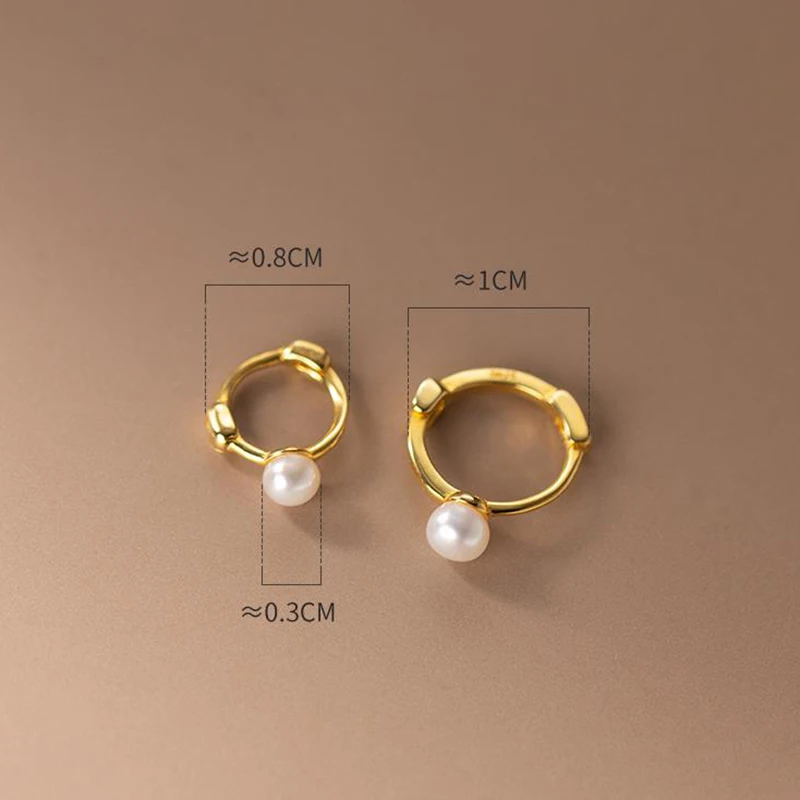 WOOZU 925 Sterling Silver Fashion Natural Pearl Huggie Hoop Earrings for Women Daughter Wedding Simple Charms Jewelry Gift 2022