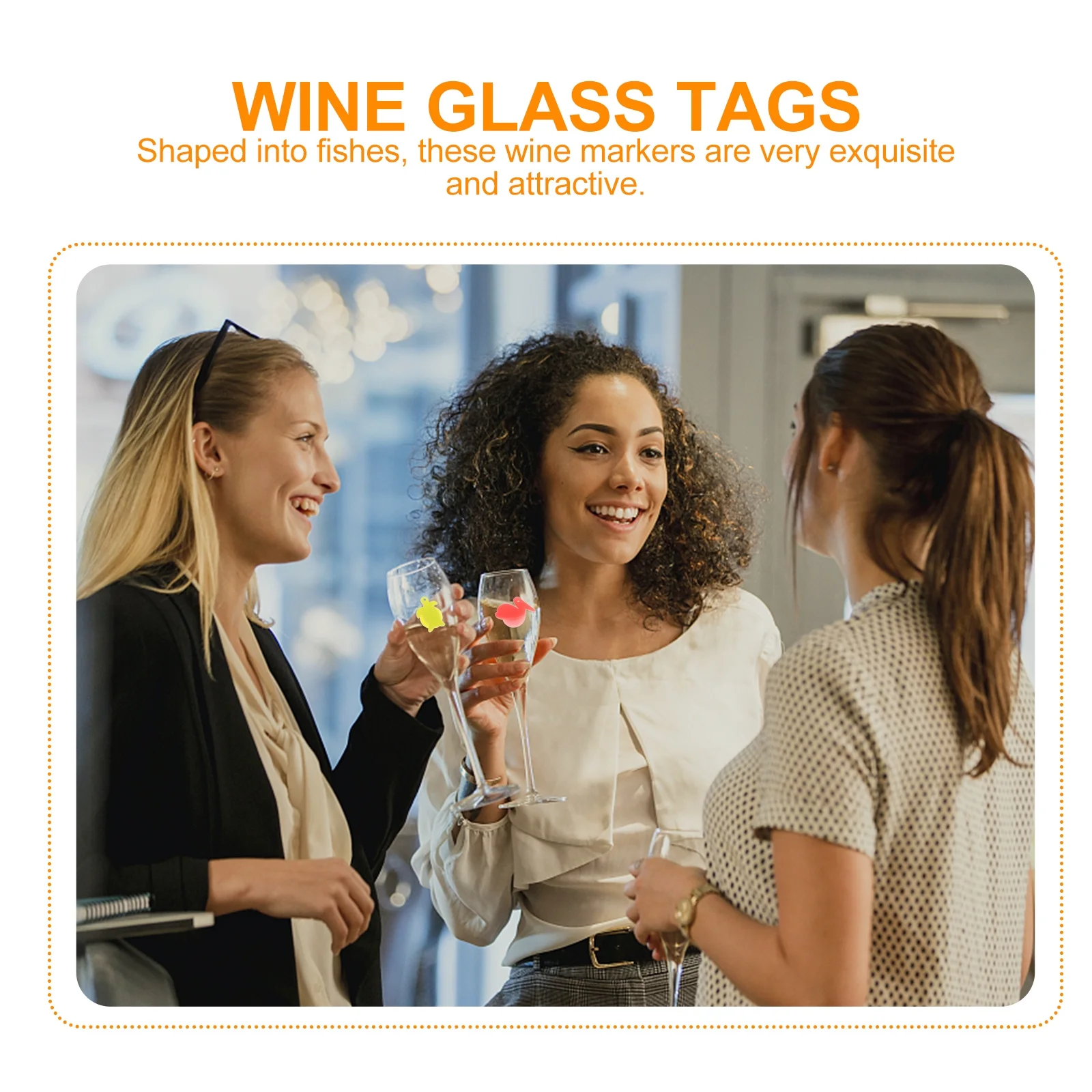 

12Pcs Elegant Silicone Wine Glass Markers Fish Style Drink Tags Great for Various Parties Wine Glass Charms Drink Markers