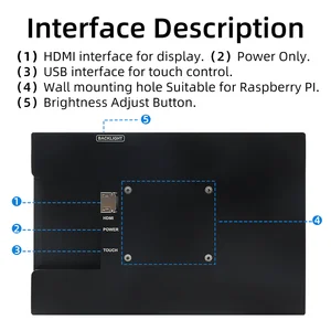 Portable LCD Touch Screen for Raspberry Pi 5, LCD display, plug and play, HDMI, 10.1 inch, 1280x800 IPs 8 Main Sales Display Ford Panel - №7