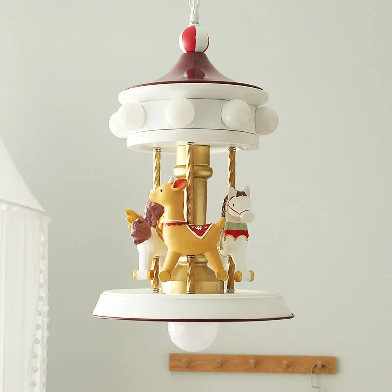 Merry go round circus children's room lamp simple Nordic children's room chandelier boys and girls bedroom lamp