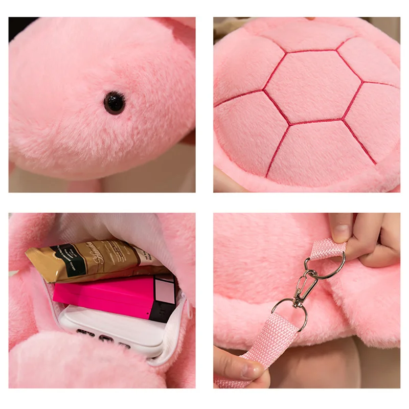 Kawaii tartaruga mochila brinquedos de pelúcia recheado macio animal tartaruga travesseiro almofada decoração para casa presentes aniversário de volta à escola anime presentes