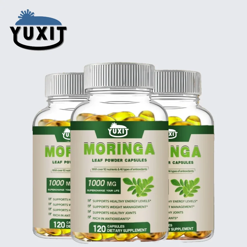 

YUXIT Moringa Oleifera 1000 mg Capsules Extra Potency 50:1 Extract Energizing Antioxidant, 60/120 Vegetarian Capsules