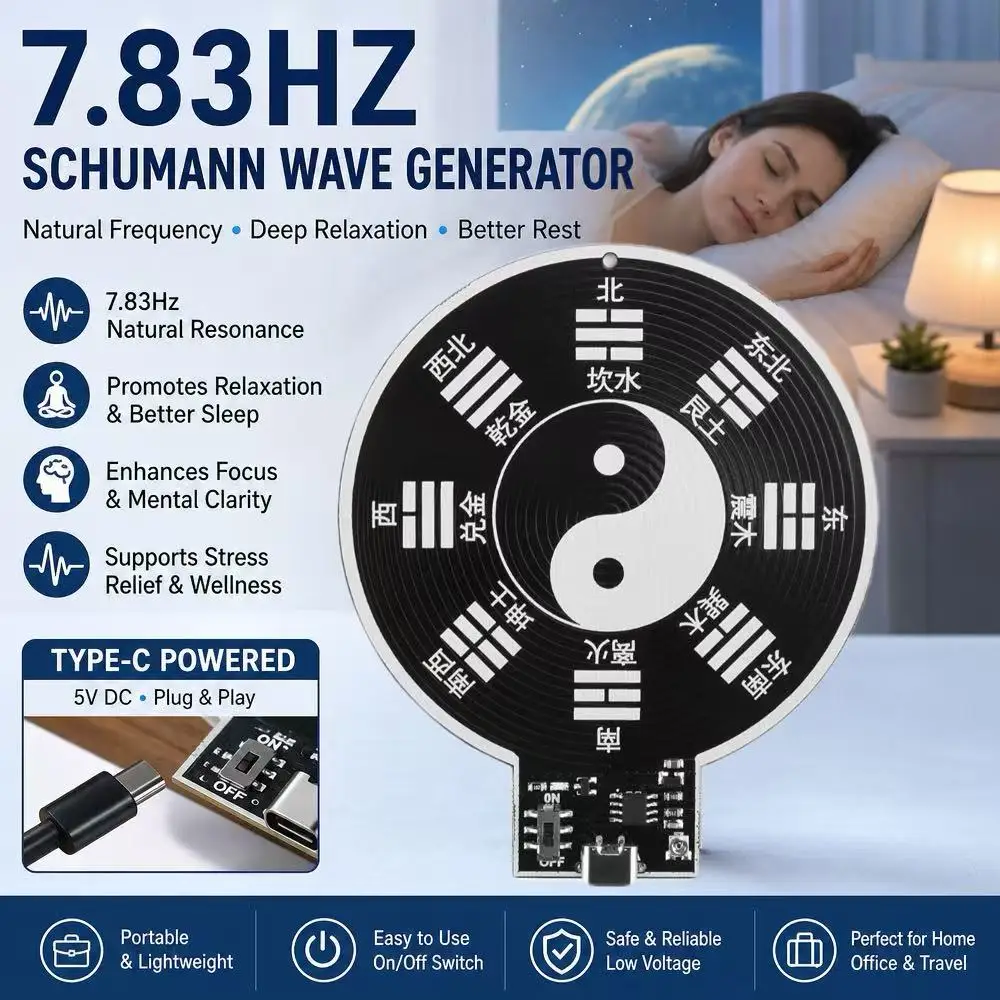 DC5V Schumann Wave Signal Generator 7.83Hz Ultra-Low Frequency Pulse Signal Generator Electromagnetic Wave Version TYPE-C Port