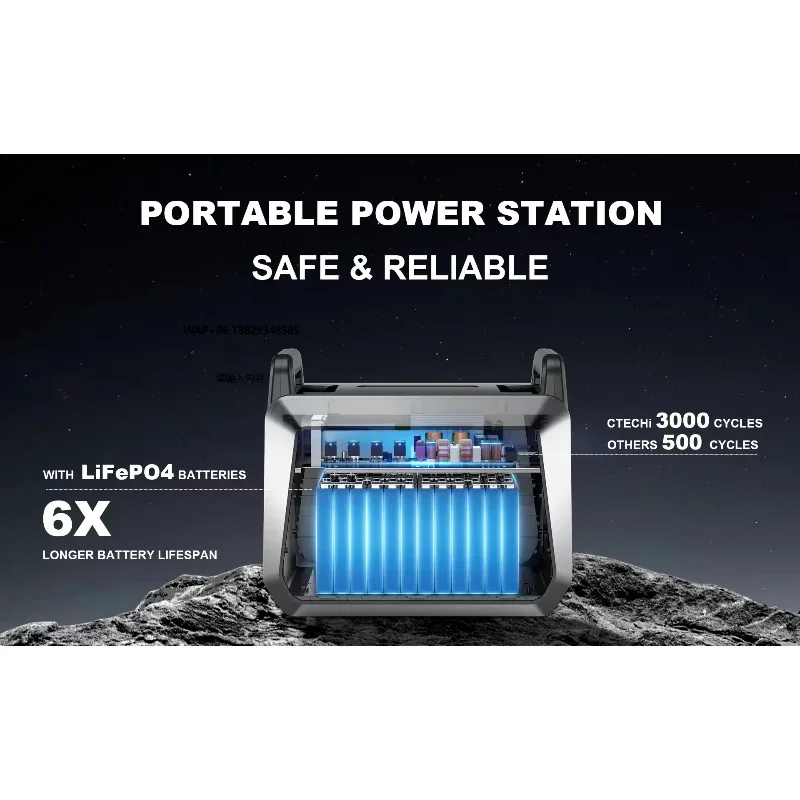 

Солнечная электростанция с британской европейской вилкой, США, портативная электростанция с быстрой зарядкой, 3000 Вт, Pro Lifepo4, энергия солнечной батареи