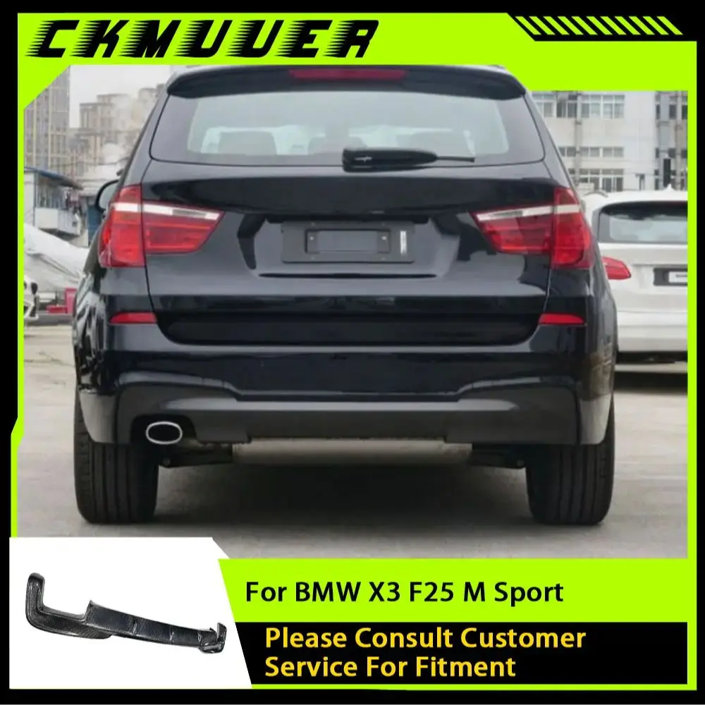 ألياف الكربون المصد الخلفي الشفاه الجسم أطقم الناشر اكسسوارات السيارات لسيارات BMW X3 F25 M Sport 2014 2015 2016 2017 FRP الأسود الناشر
