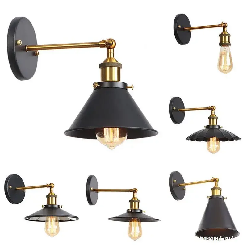 

Cross-border exclusive for American-style rural retro industrial style wrought iron wall lamps hotel engineering bedside lamps f